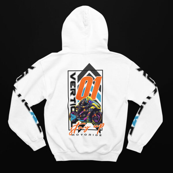 Vertical Stay Up Moto Unisex Pullover Hoodie - Image 4
